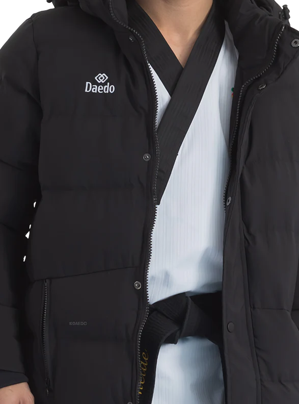 LONG PUFFER JACKET BLACK - Image 3