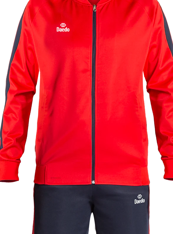 SLIM FIT TRACKSUITE RED/BLUE - Image 3